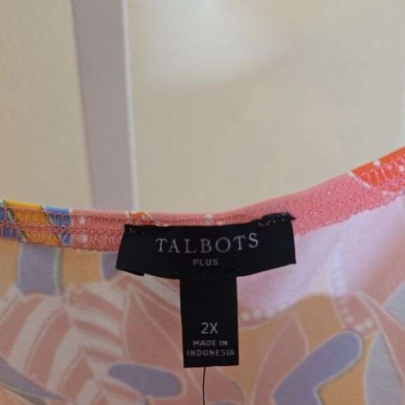 Talbots Women's 2X Jersey Maxi Dress Marvelous Floral Multicolor Stretch NWT - Picture 3 of 8